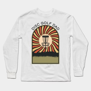 Disc Golf Dad | Disc Golf Vintage Retro Arch Mountains Long Sleeve T-Shirt